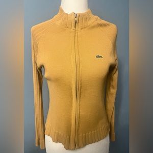Lacaste Womans Cotton Sweater w/ Front Zipper in Mustard Yellow!!